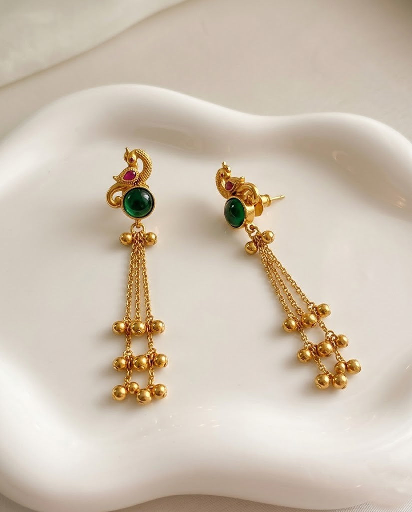 Peacock Charm Gemstone Earrings