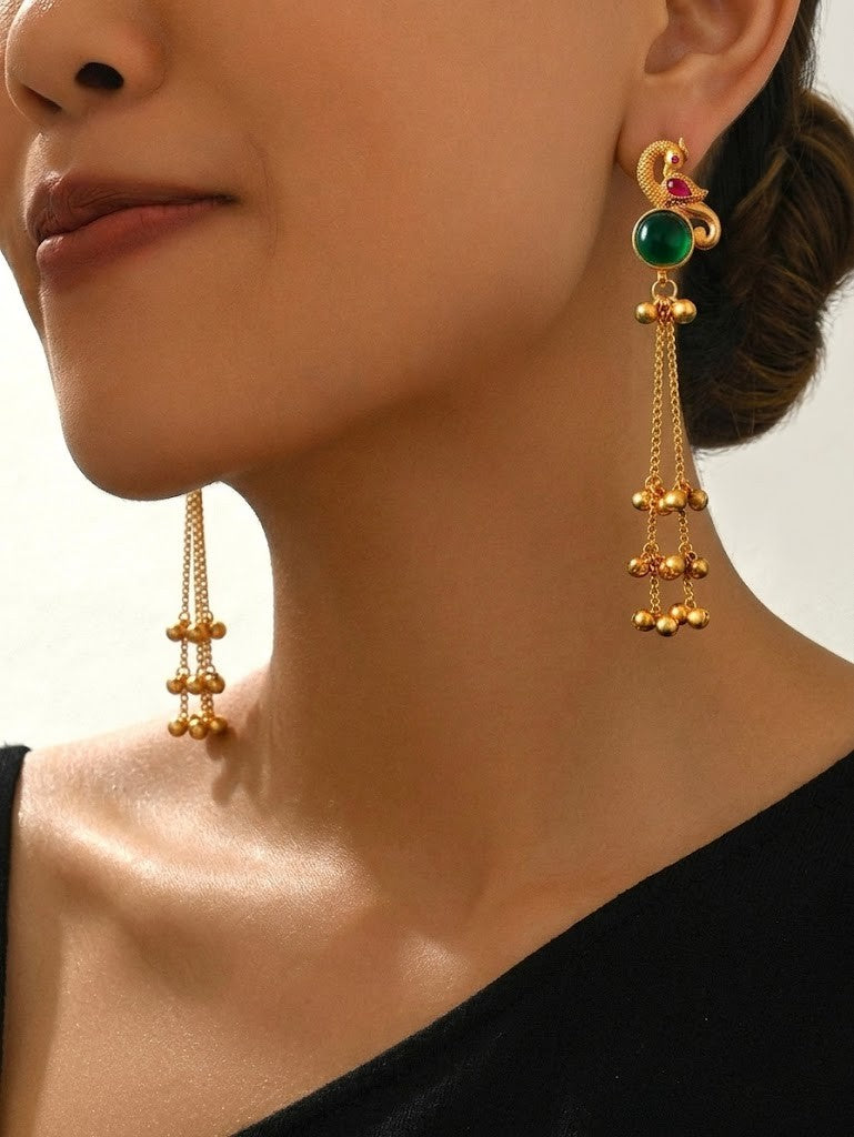 Peacock Charm Gemstone Earrings