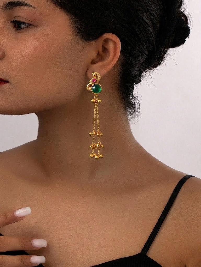 Peacock Charm Gemstone Earrings