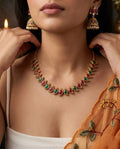 Regal Peacock Gemstone Necklace Set