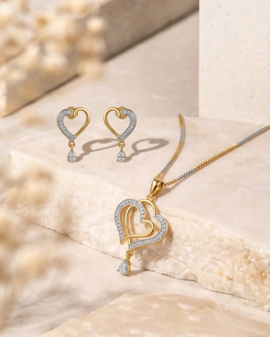 Golden Heart Drop Set