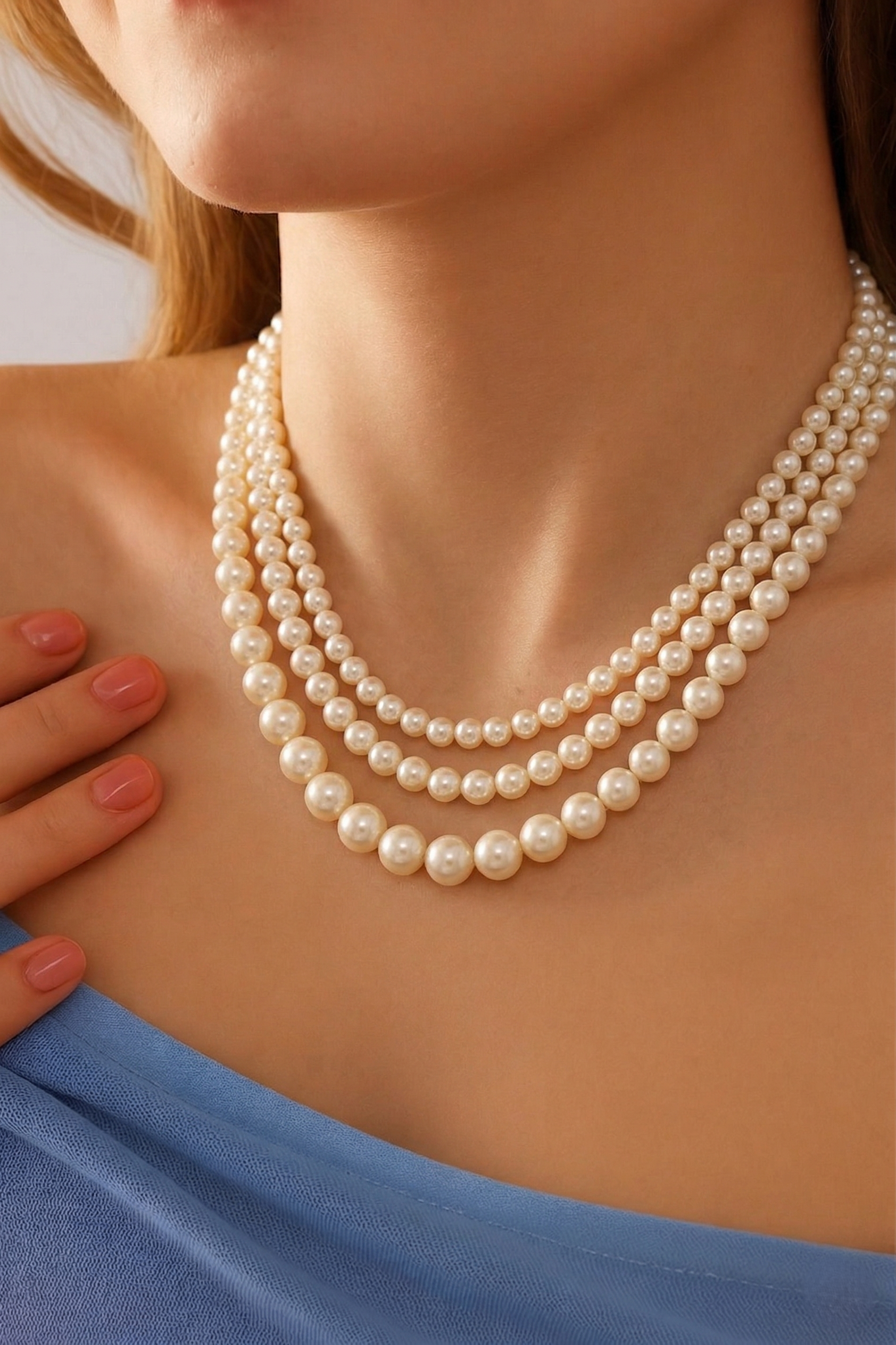 Elegant White Pearl Necklace