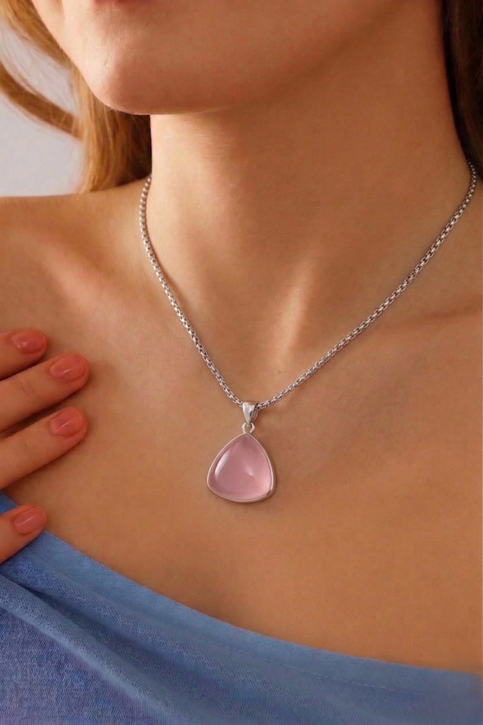 Rose Quartz Drop Pendant