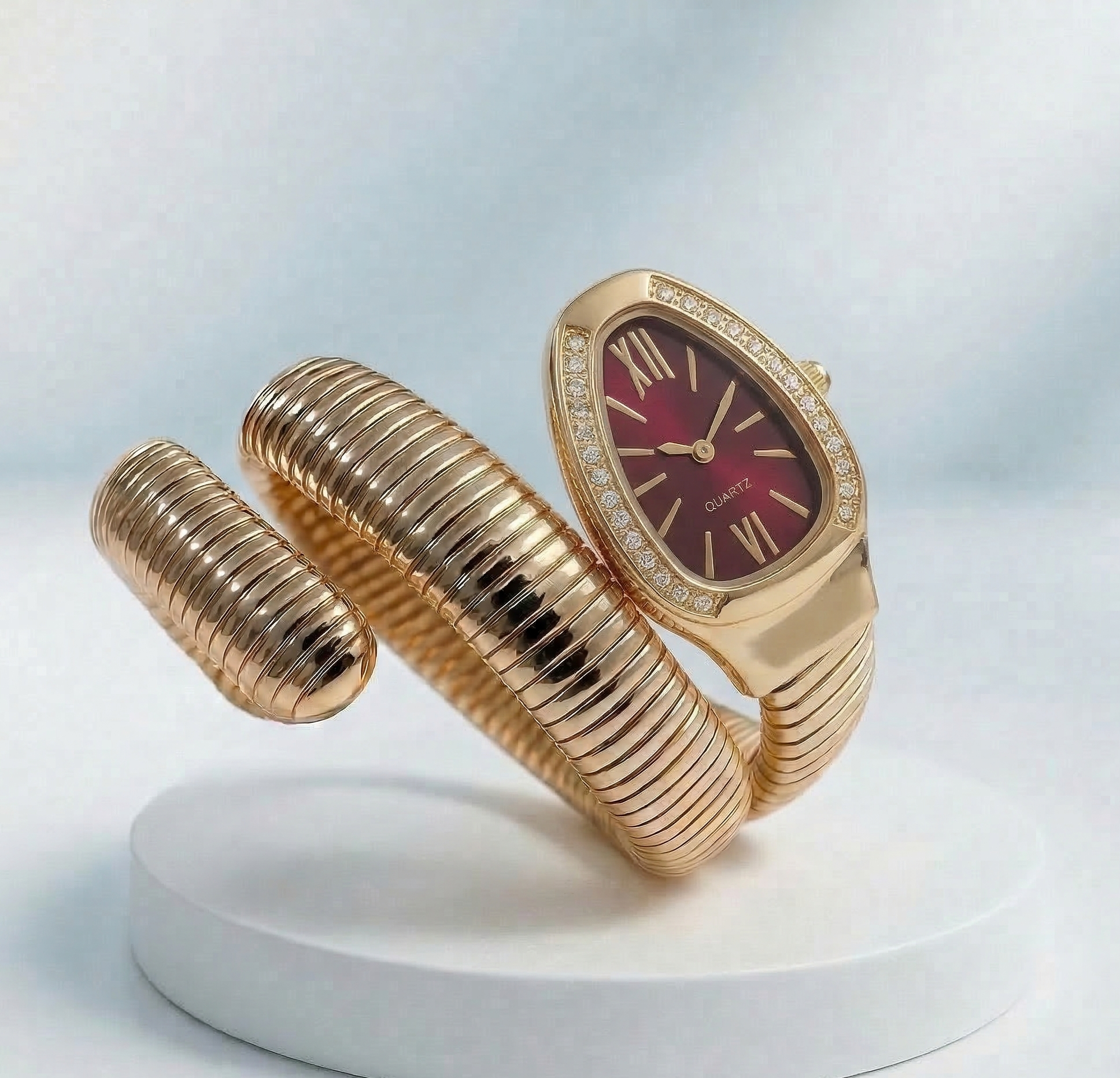 Snake Style Gold Bracelet Watch - CHEXE LIFESTYLE PRIVATE LIMITED
