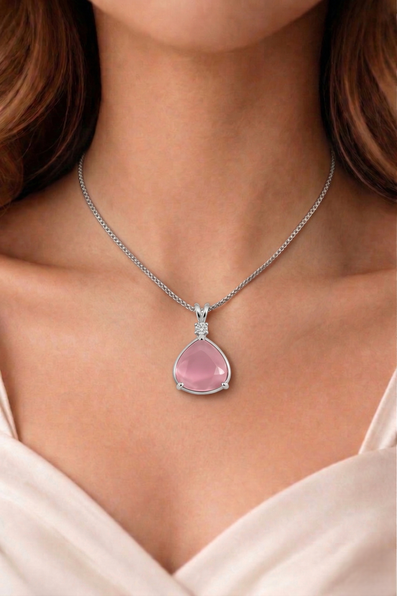 Rose Quartz Drop Pendant