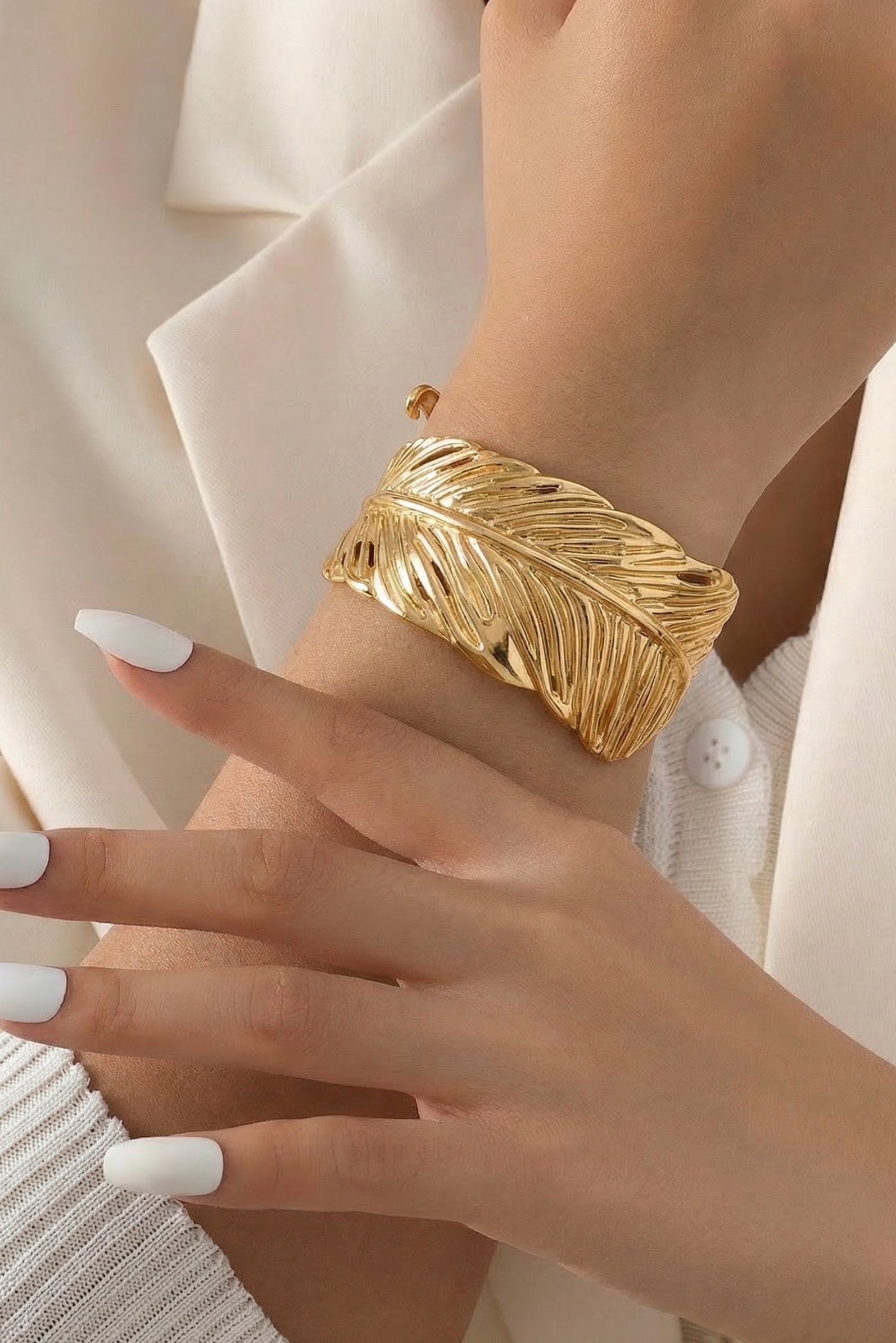 Gilded Nature Statement Cuff - CHEXE LIFESTYLE PRIVATE LIMITED
