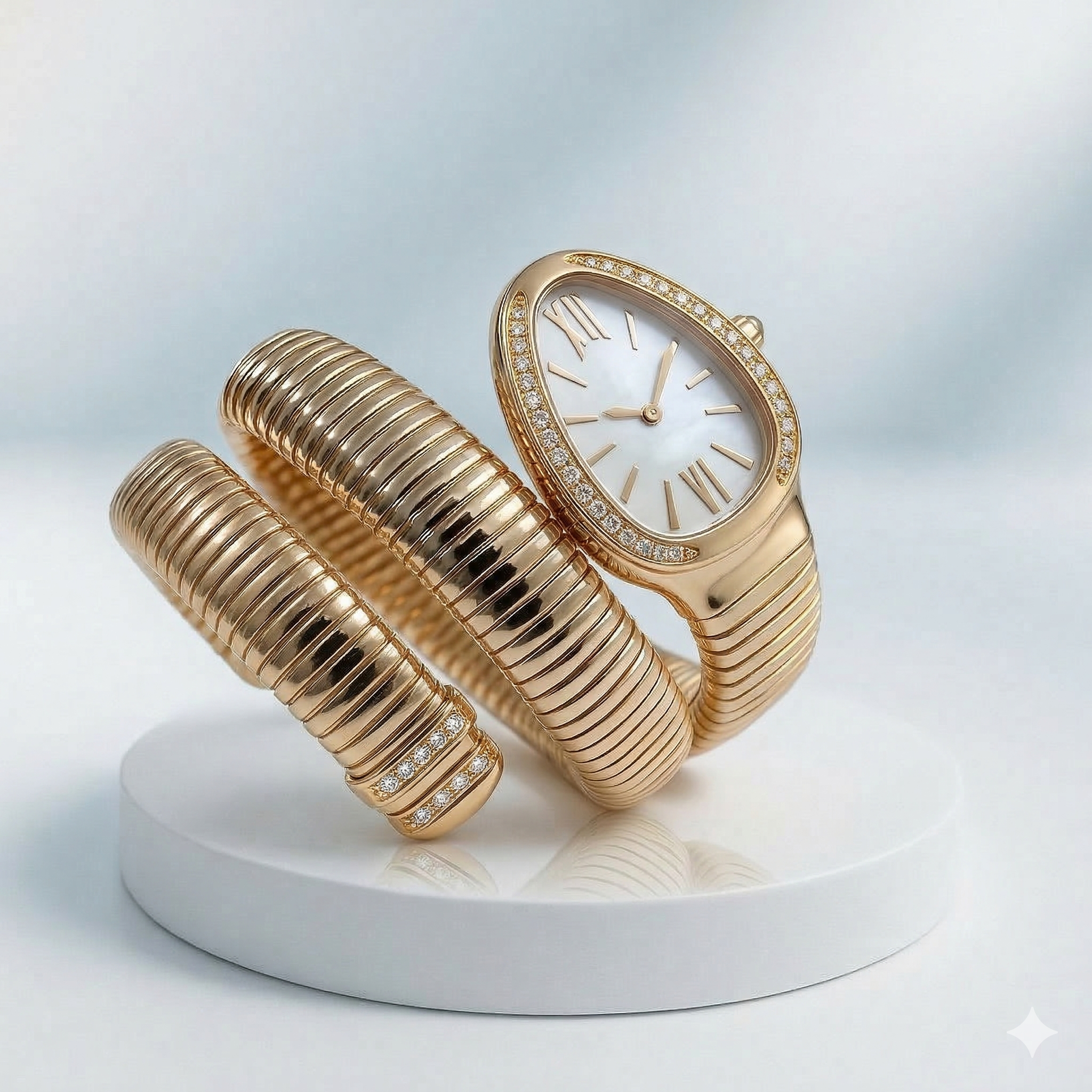 Golden Snake Wrap Bracelet Watch - CHEXE LIFESTYLE PRIVATE LIMITED