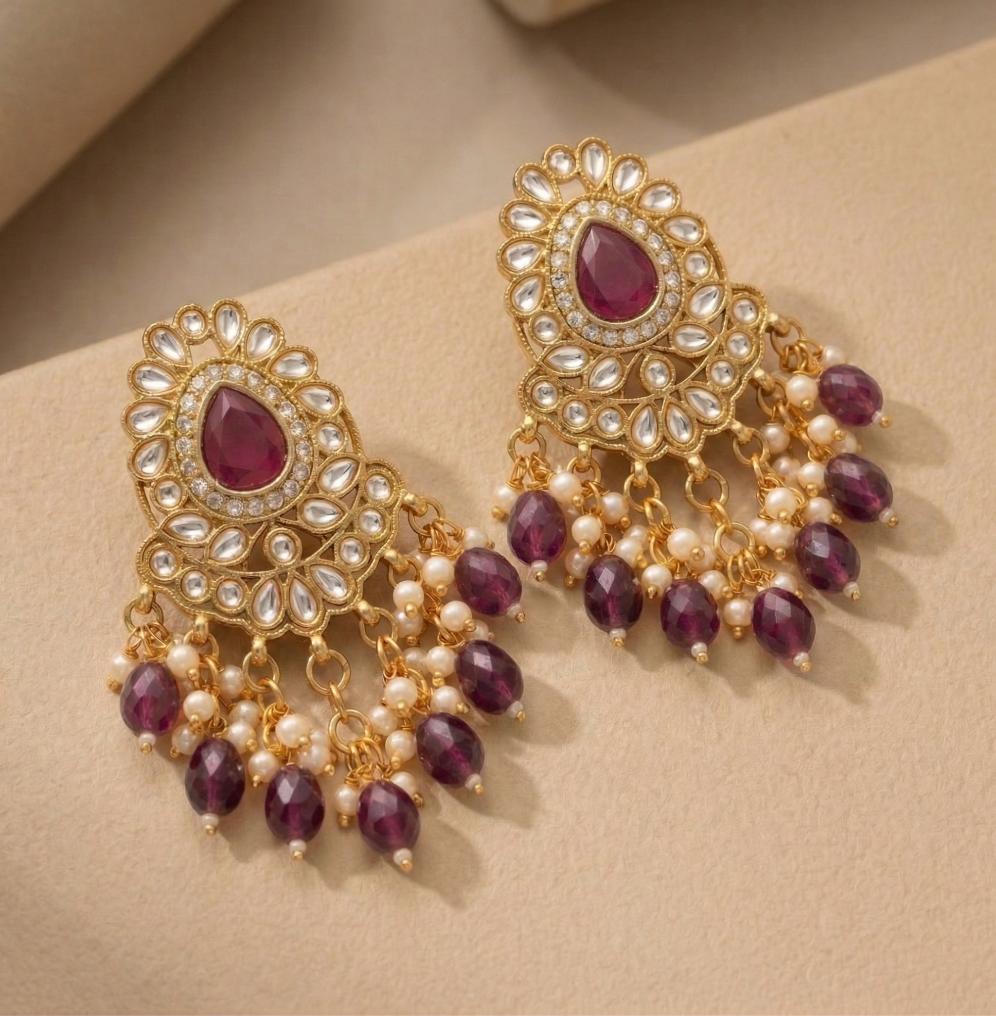 Ruby Pearl Charm Drops