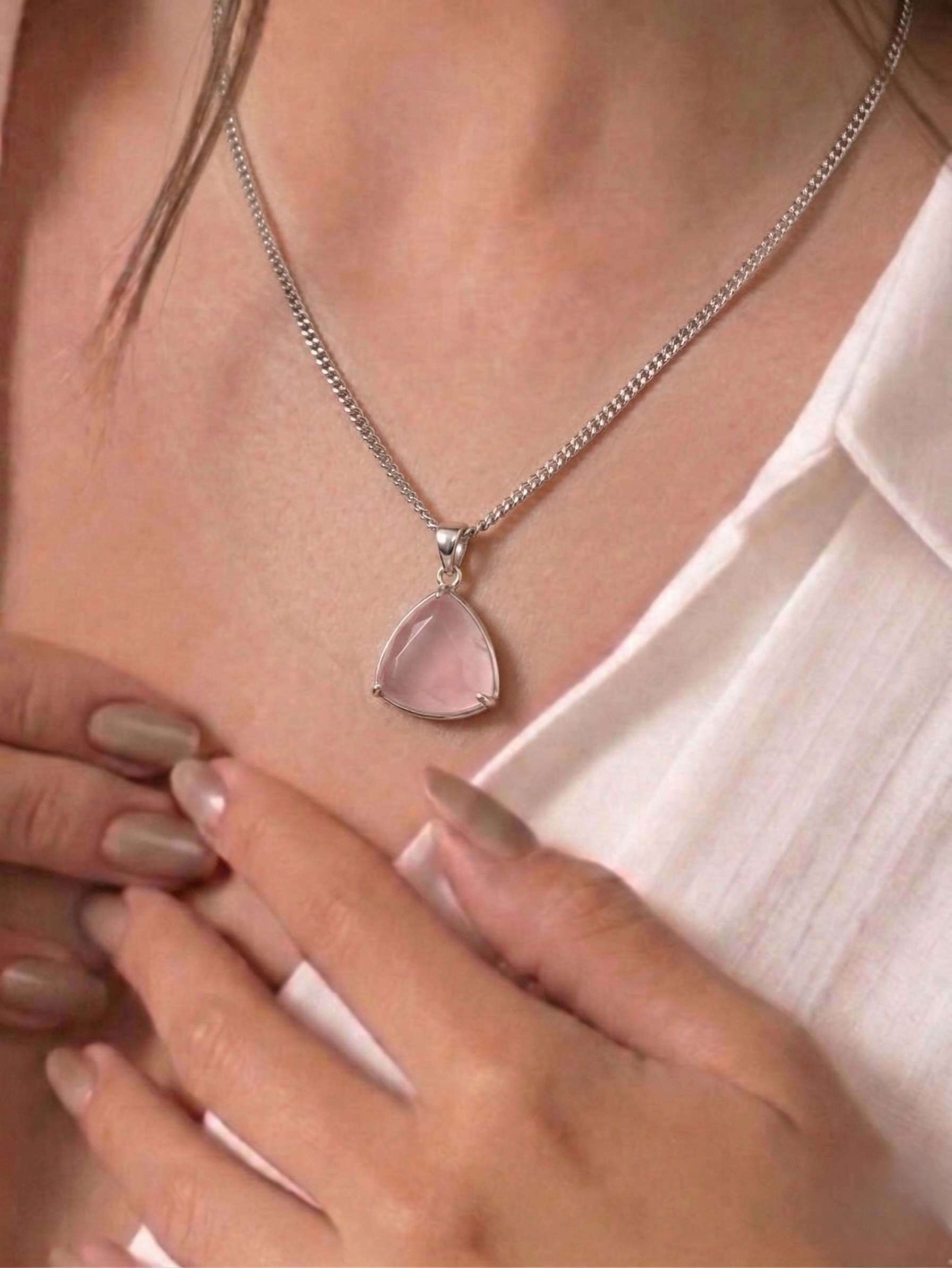 Rose Quartz Drop Pendant