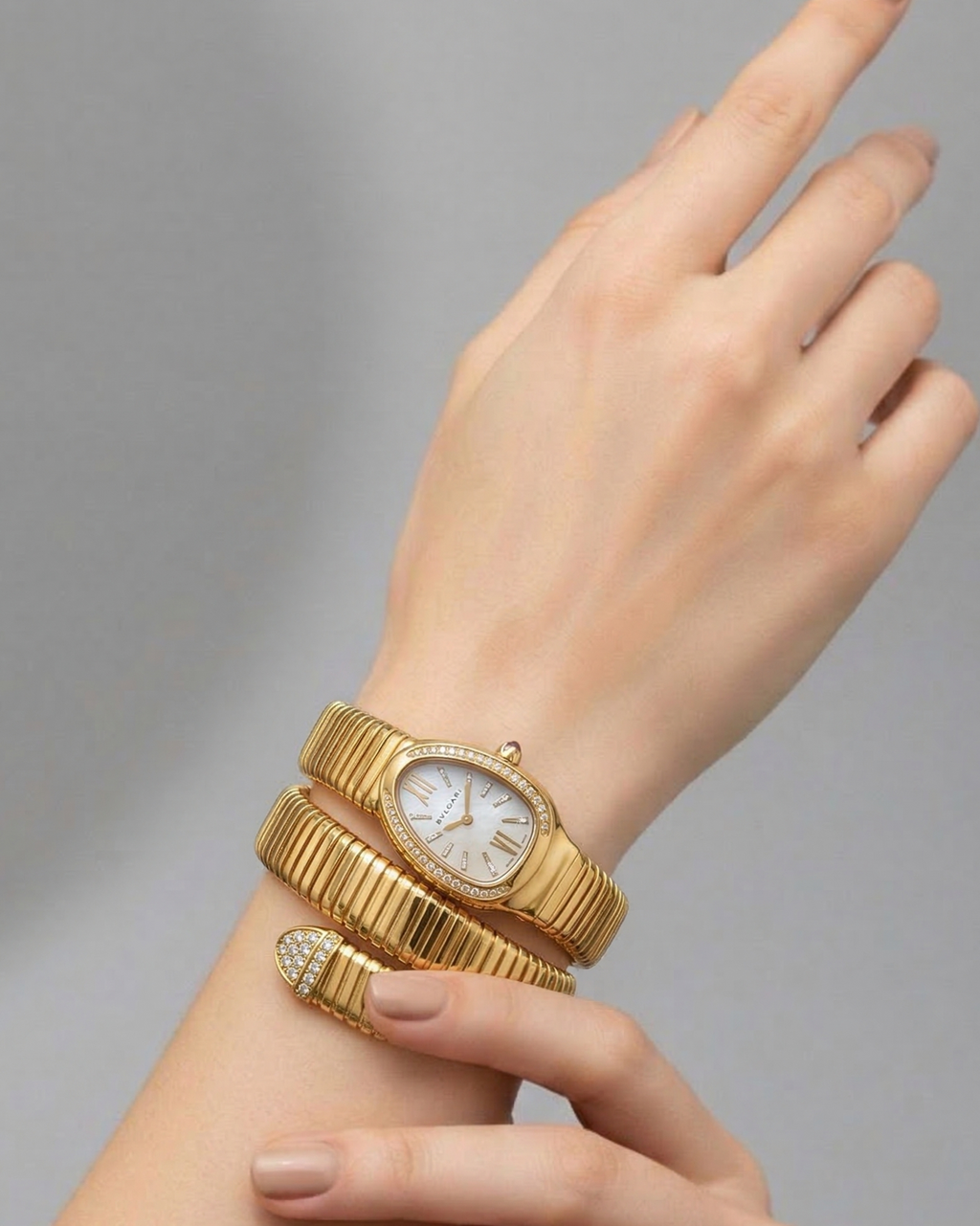 Golden Snake Wrap Bracelet Watch - CHEXE LIFESTYLE PRIVATE LIMITED