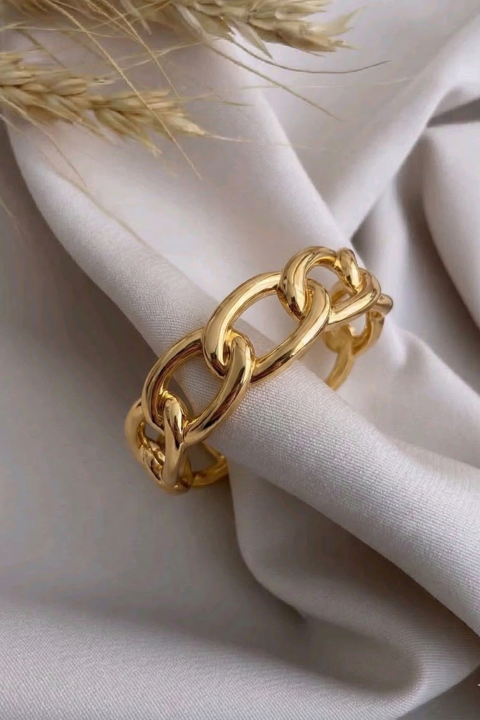 Sculptural Gold Curb Cuff - CHEXE LIFESTYLE PRIVATE LIMITED