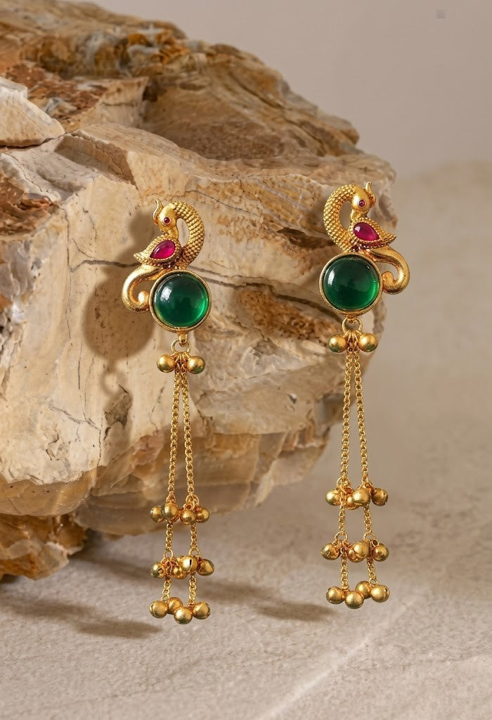 Peacock Charm Gemstone Earrings